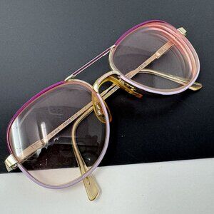 Vintage SWANK Frame Gold Pink Violet very small Aviator 656 882 Rare 50 [] 16